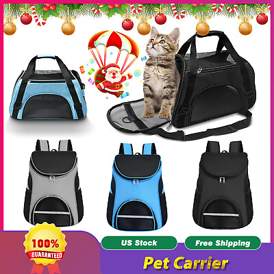 #ad Dog Cat Puppy Breathable Backpack Outdoor Travel Pet Carriers Airline Approved $18.95