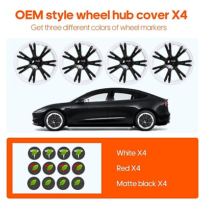 #ad Hubcaps 19 Inch 4PCS for Tesla Model Y Motion black and white model Hubcaps $79.99