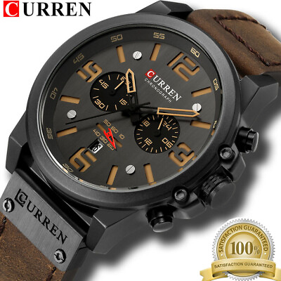 #ad CURREN Men Watch Top Brand Men Military Sport Wristwatch Leather Quartz Watch US $19.99