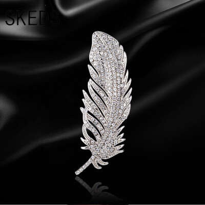 #ad Retro Crystal Feather Brooches Pins Rhinestone Banquet Party Jewelry Accessories C $3.61