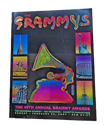 #ad 2003 45th Annual Grammy Awards Program book Peter Max Cover art. Great Condition $49.99
