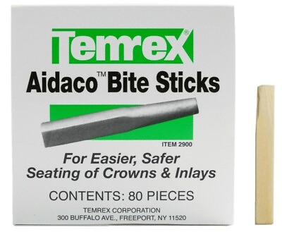 #ad Dental Temrex Aidaco Bite Stick 80 Pieces 2quot; long for seating of crown amp; inlays $39.95