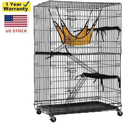 #ad #ad Ferret Pet Cat Small Chinchilla Pig Animal Rabbit Cage with Wheels Large Space $104.00