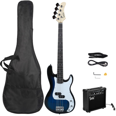 #ad Glarry Full Size GP Electric Bass Guitar Bass Split Single Coil Pickup 20W AMP $115.89