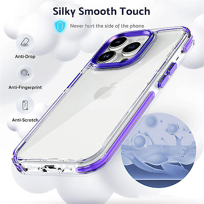 #ad For iPhone 15 Pro Max 14 13 12 11 Slim Shockproof Acrylic Clear Back Cover Case $10.99