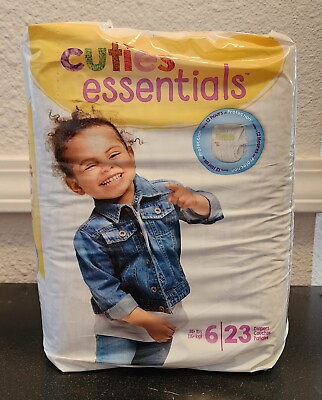 #ad Cuties Premium Baby Diapers Size 6 Over 35 Pound Fun Graphics Print $11.25