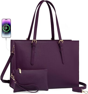 #ad LOVEVOOK 15.6 Inch Laptop Bag for women Large Inch Deep Plum $54.50