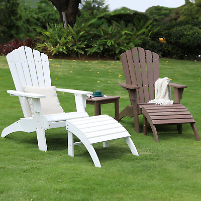 #ad Poly Lumber Adirondack Chair Footsool Patio Outdoor HDPE All Weather Resistant $245.98