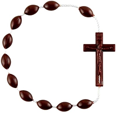 #ad Brown Catholic Hand Rosary Prayer Bead Pocket Rosary for Men and Women12 In $9.88