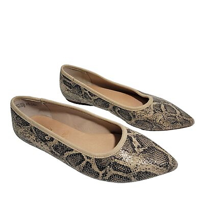 #ad Seychelles Women Ballet Flat Shoes Sz 9 Snakeskin Pointed Toe Comfort Casual $31.99