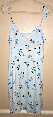#ad Miss Selfridge Blue Floral Pattern Mini Sundress Women’s Size 10 $19.99