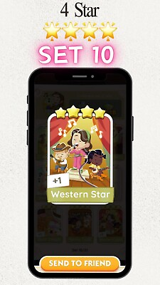 #ad Monopoly Go 🌟4 Star card Western Star Quick Send AU $5.50