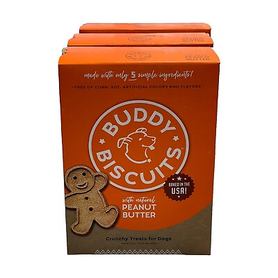 #ad Buddy Biscuits Whole Grain Natural Peanut Butter Crunchy Treats for Dogs QTY 3 $27.05