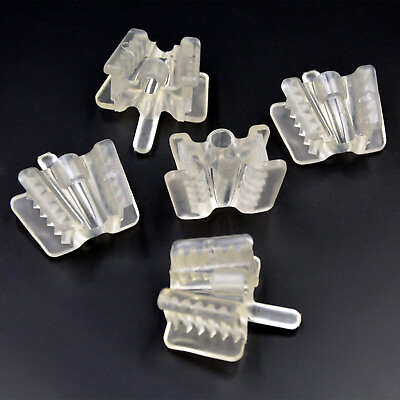 #ad 5Pcs Dental Adult Rubber Bite Block Prop Disposable Silicone Mouth Opener Clear $8.99