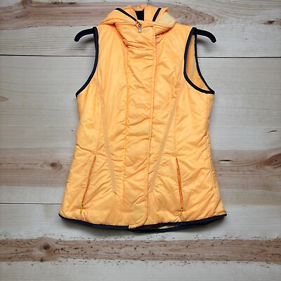 #ad Lululemon Vest Womens 6 Orange Fleece Lined Full Zip Lightweight Glacier Jacket $49.99