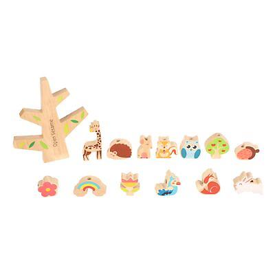 #ad Wooden Animals Stacking Toy Colorful Improve Coordination Blocks Balancing $17.68