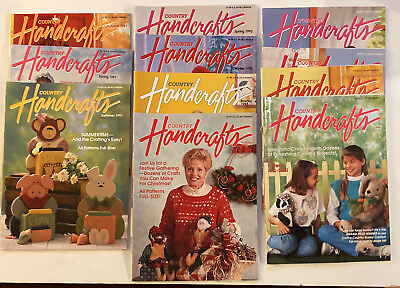 #ad Lot 11 Country Handcrafts Crafting Magazines 1991 1995 Cottage Core Sewing $19.54