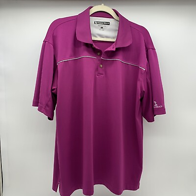 #ad Pebble Beach Golf Polo Shirt Mens XL Purple Sleeve Logo Mesh Shoulders amp; Sleeves $12.95