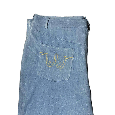 #ad Fashion Brand Company FBC Boob Stitch Blue Carpenter Denim Pants Size 4X $90.00