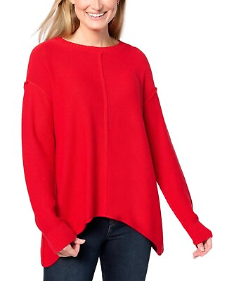 #ad Peace Love World Cotton Long Sleeve Sharkbite Sweater Love Red $21.99