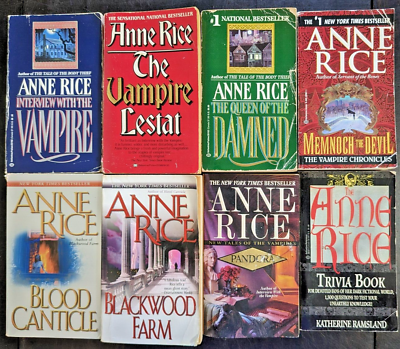 #ad Anne Rice Vampire Chronicles Horror 8 Book Lot Paperback Novels Trivia Blood $20.99