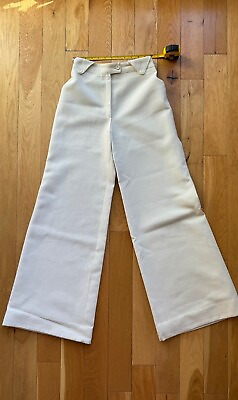 #ad Vintage French Sailor Pants Wide Leg White Perfect 1960s 1970s High Rise $195.00