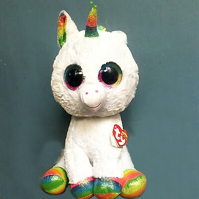 #ad TY Beanie Boos Collection Pixy Unicorn Glitter Eyes Plush Tall 16 Inch $34.99