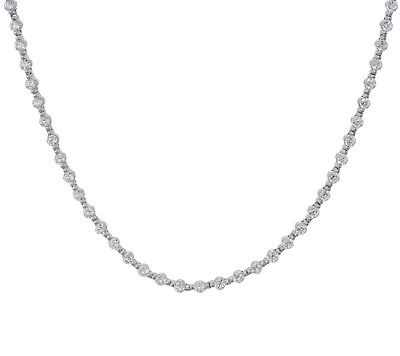 #ad QVC Tennis 36quot; Necklace 10.45 cttw Simulated Diamond Sterling Silver $262.19
