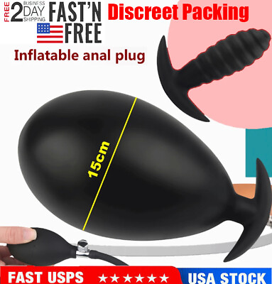 #ad Extra Large Inflatable Male Prostate Anal Butt Plug Dildo Huge Men Women Sex Toy $14.99