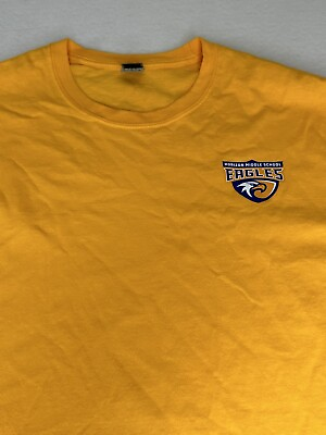 #ad Gildan Ultra Cotton Men#x27;s T shirt Yellow quot;EAGLES Horizon Middle Schoolquot; Size L $12.99