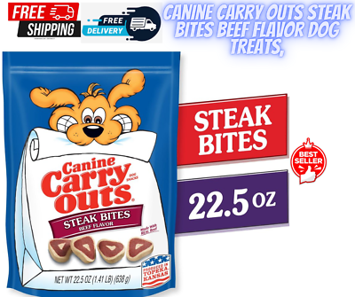 #ad Canine Carry Outs Steak Bites Beef Flavor Dog Treats 22.5Oz Bag $8.49