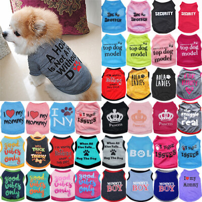 Various Summer Puppy Pet Dog Cat T Shirt Vest Shirt Small Dog Clothes Costume $3.49