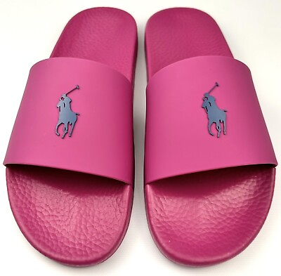 #ad Ralph Lauren Sandals Men#x27;s 13 Slide Big Pony Logo Pink $56.00