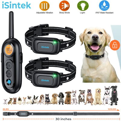 2x Remote Collar Dog Shock Training Collar Rechargeable Waterproof Pet Trainer $25.69