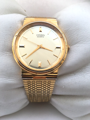 #ad Citizen Unisex Quartz Vintage Slim Gold Plated Bracelet Watch 6030 916147 $137.25