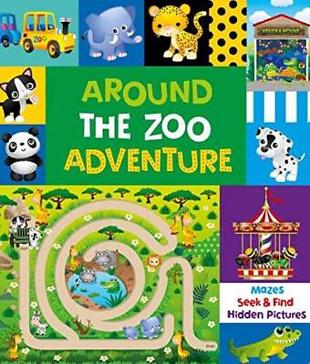 #ad AROUND THE ZOO ADVENTURE Board book By Page Publications GOOD $3.98