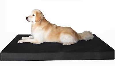 #ad Jumbo Black Canvas Pet Dog Bed Orthopedic Waterproof Memory Foam 55x47X4 Large $138.95