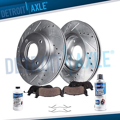 #ad Front Drilled Brakes Rotor Ceramic Brake Pad for 2005 2007 Ford Focus No SVT $89.64