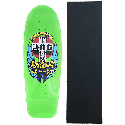 Dogtown Old School Skateboard Deck Bull Dog 70#x27;s Classic Lime 10quot; x 30quot; with Gr $99.95