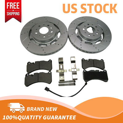 #ad For Maserati Granturismo Gt Front Brake Pads Rotors Drilled amp; Slotted 606 Hot $541.08
