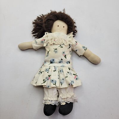 #ad Vintage Girl Doll Clothe Fabric Doll 11 Inches Toy Play Doll $3.59