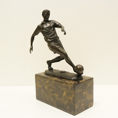 #ad Statue Sculpture Football Style Art Deco Style Art Nouveau Bronze massif Signe C $199.99