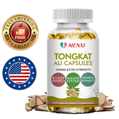 #ad 120 Natural Tongkat Extract Capsules Strong Natural Testosterone Booster 3450mg $14.01