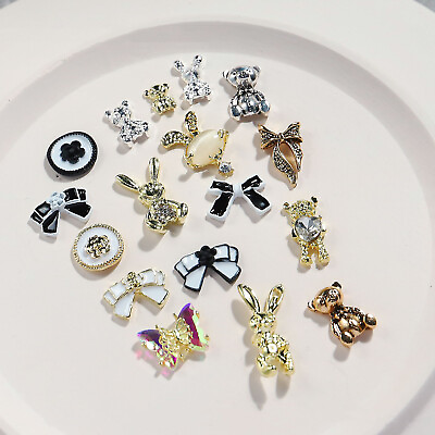 #ad Bow Nail Art Charms 3D Crystal Diamond Rhinestone Metal Gems Decor Nail Jewelry $6.99