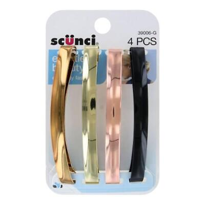 #ad Scunci Effortless Beauty Hair Barrettes Assorted Colors 4 Pieces $7.99