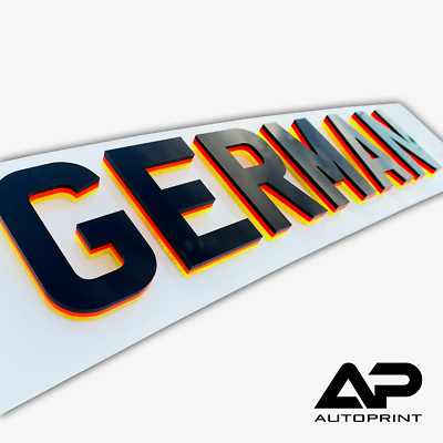 #ad 4D GERMAN COLOUR SHOW PLATES CUSTOM NUMBER PLATE YELLOW RED BLACK AUTOPRINT GBP 84.99