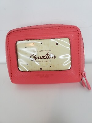 #ad NWOT Buxton Women#x27;s Accordion Credit Card amp; ID Wallet Pink Genuine Leather $14.99