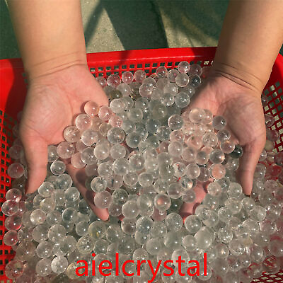 #ad 100PCS 100% Natural Clear Quartz Stone Sphere Crystal Ball Healing Reiki $58.60