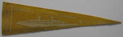 #ad Old Vintage Antique 1910#x27;s BF13 Germany quot;Kaiserquot; Battleship Pennant *H532 $22.00