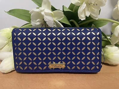 #ad Buxton Expandable Clutch Organizer . Blue Gold . Brand New. $39.95
